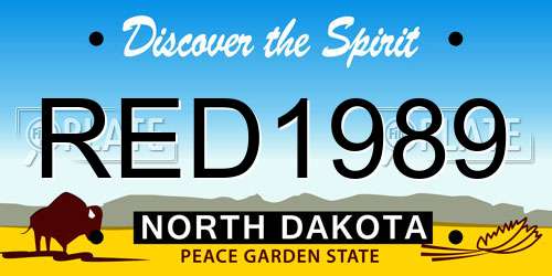 RED1989 North Dakota License Plate