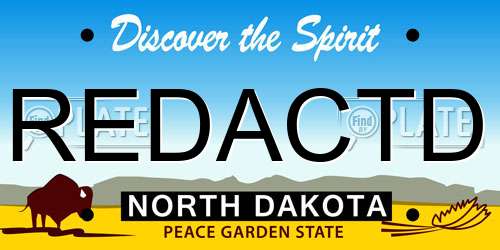 REDACTD North Dakota License Plate