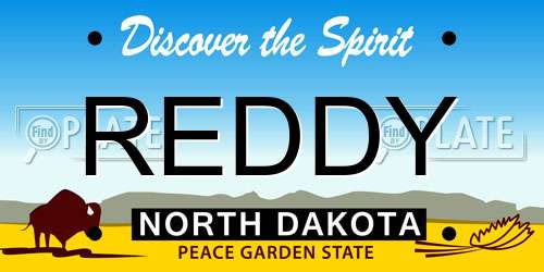 REDDY North Dakota License Plate