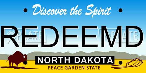 REDEEMD North Dakota License Plate