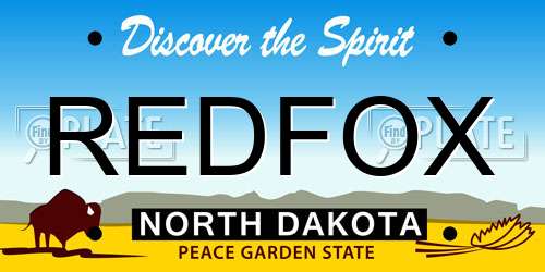 REDFOX North Dakota License Plate