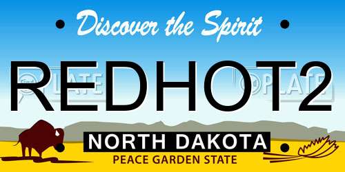 REDHOT2 North Dakota License Plate