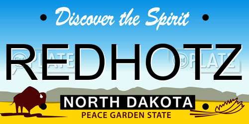 REDHOTZ North Dakota License Plate