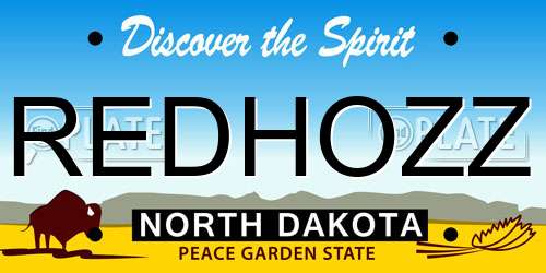 REDHOZZ North Dakota License Plate