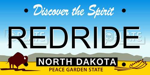 REDRIDE North Dakota License Plate