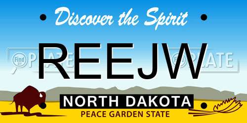 REEJW North Dakota License Plate