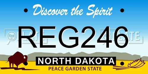 REG246 North Dakota License Plate