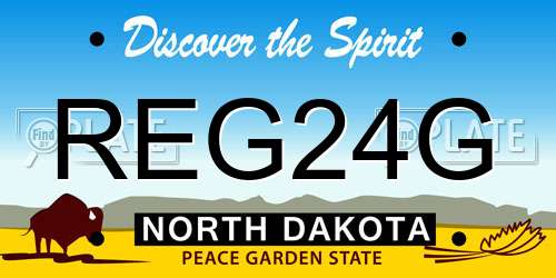 REG24G North Dakota License Plate