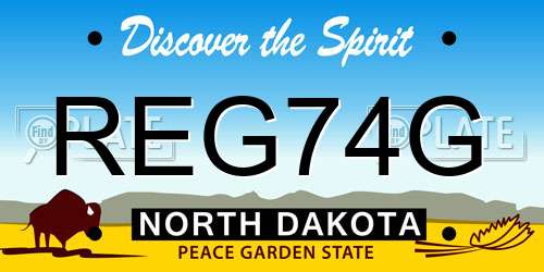 REG74G North Dakota License Plate