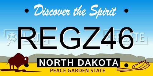 REGZ46 North Dakota License Plate