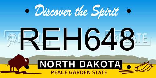 REH648 North Dakota License Plate