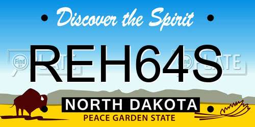 REH64S North Dakota License Plate