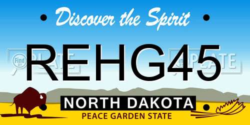 REHG45 North Dakota License Plate