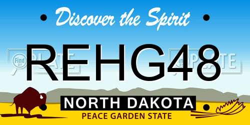 REHG48 North Dakota License Plate