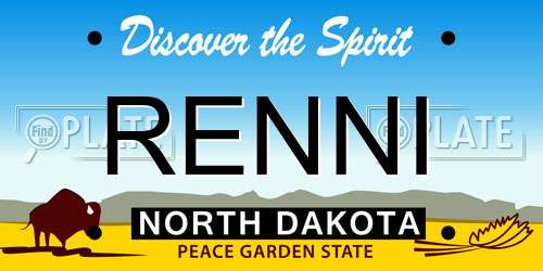 RENNI North Dakota License Plate