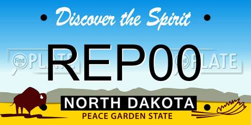 REP00 North Dakota License Plate