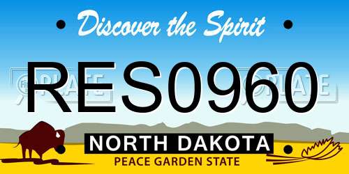 RES0960 North Dakota License Plate