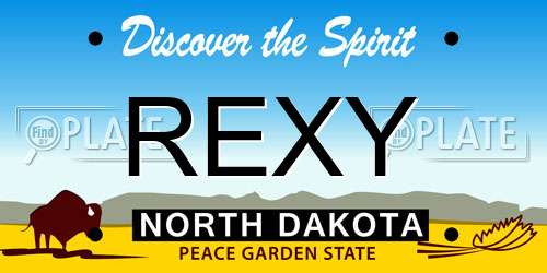 REXY North Dakota License Plate
