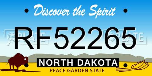 RF52265 North Dakota License Plate