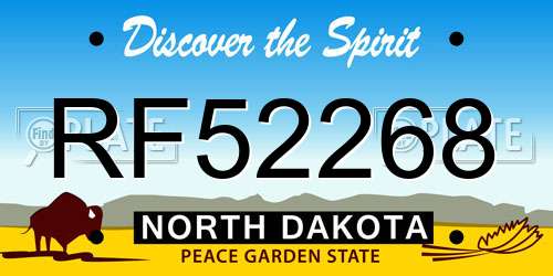 RF52268 North Dakota License Plate