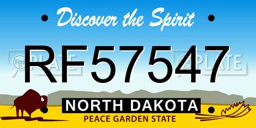 RF57547 North Dakota License Plate
