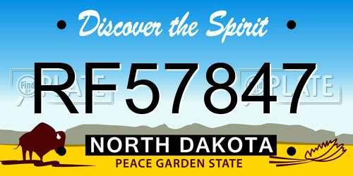 RF57847 North Dakota License Plate