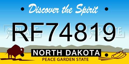 RF74819 North Dakota License Plate