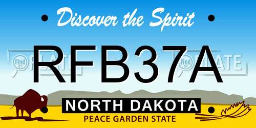 RFB37A North Dakota License Plate