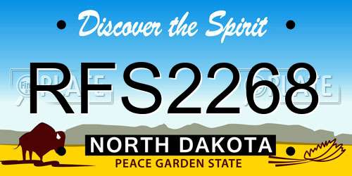 RFS2268 North Dakota License Plate