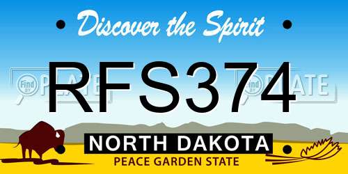 RFS374 North Dakota License Plate