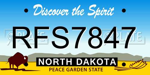 RFS7847 North Dakota License Plate