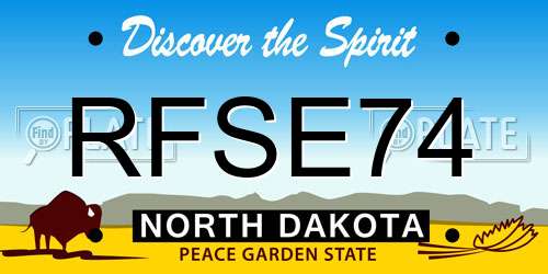 RFSE74 North Dakota License Plate