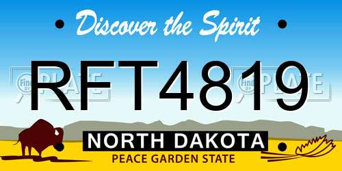 RFT4819 North Dakota License Plate