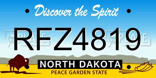 RFZ4819 North Dakota License Plate