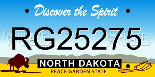RG25275 North Dakota License Plate