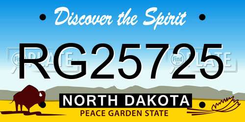 RG25725 North Dakota License Plate