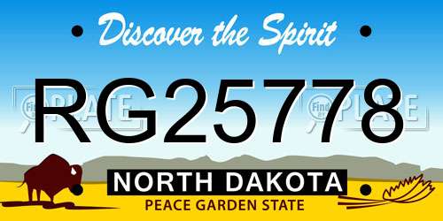 RG25778 North Dakota License Plate