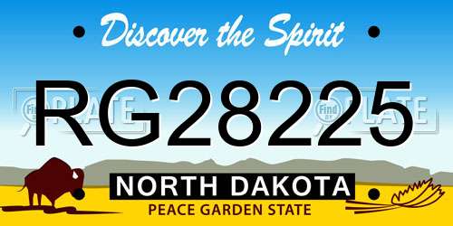 RG28225 North Dakota License Plate