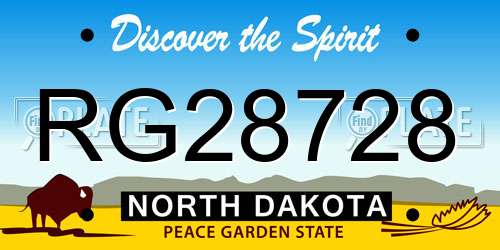 RG28728 North Dakota License Plate