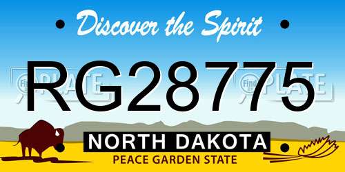 RG28775 North Dakota License Plate