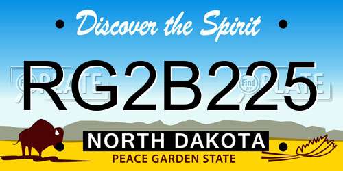 RG2B225 North Dakota License Plate