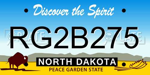 RG2B275 North Dakota License Plate