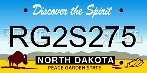 RG2S275 North Dakota License Plate