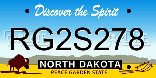 RG2S278 North Dakota License Plate