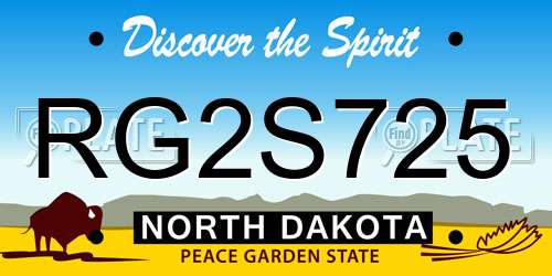 RG2S725 North Dakota License Plate