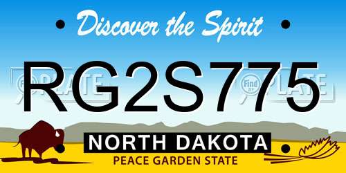 RG2S775 North Dakota License Plate
