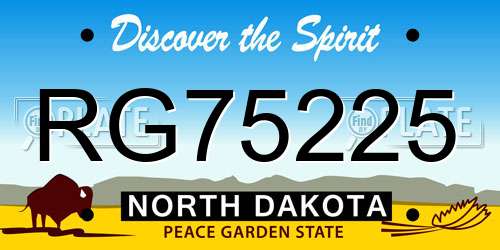 RG75225 North Dakota License Plate