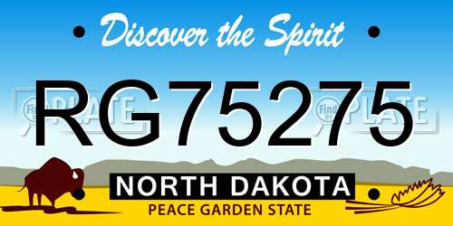 RG75275 North Dakota License Plate