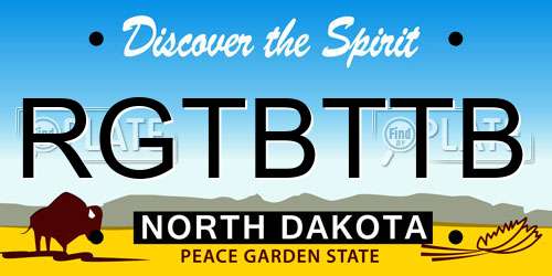RGTBTTB North Dakota License Plate