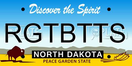 RGTBTTS North Dakota License Plate